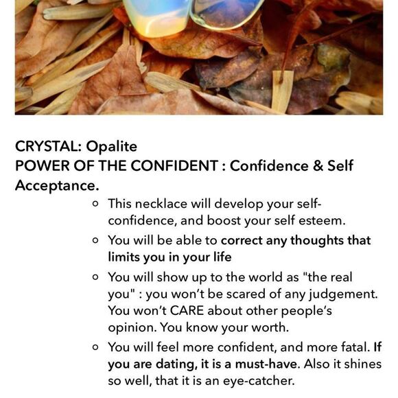 NWT The Crystal Babes Magic Necklace - The Confident (Opalite) - Silver - Picture 3 of 3